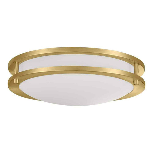 Hampton Bay Flaxmere 12 in. Brushed Gold Dimmable LED Flush Mount Ceiling Light