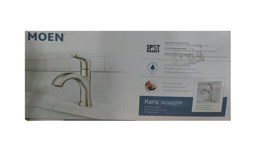 MOEN Karis Single Handle Bathroom Faucet in Spot Resist Brushed Nickel