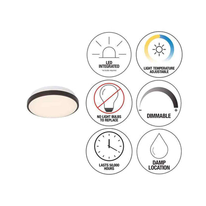Artika Orion 12 in. 1-Light Bronze Integrated LED Flush Mount Ceiling Light