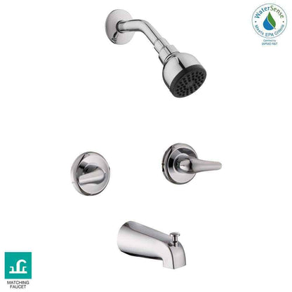 Glacier Bay Aragon Double Handle 1-Spray Tub and Shower Faucet 1.8 GPM in Chrome