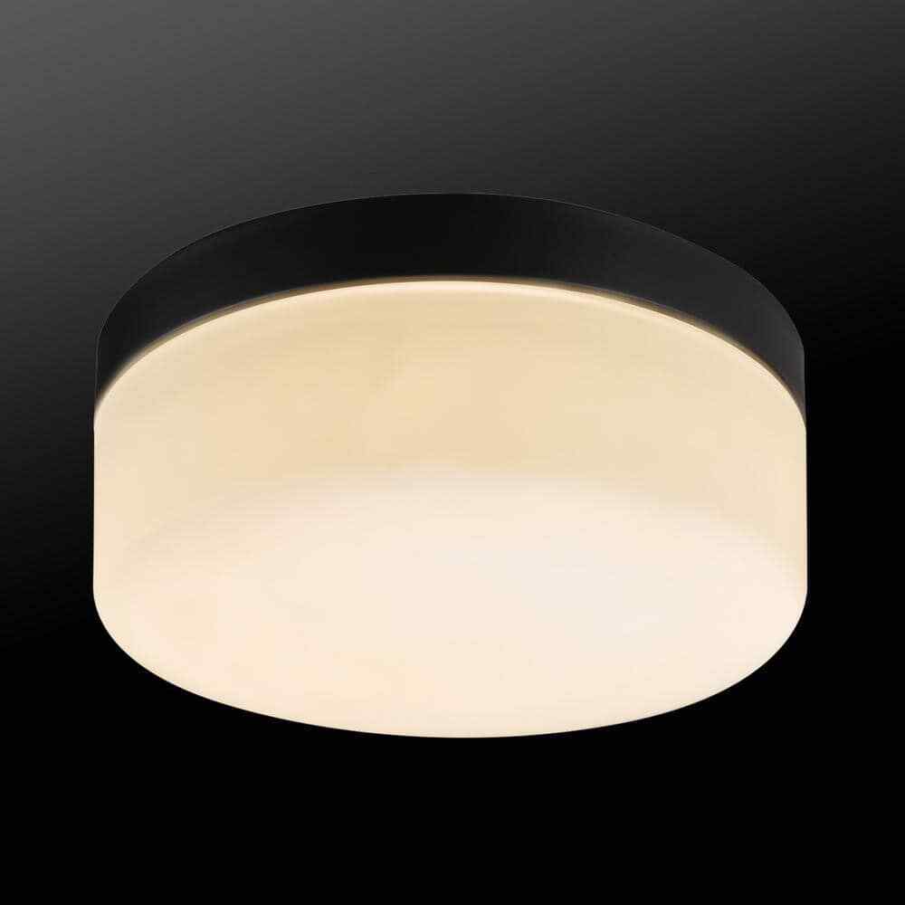 Globe Electric Mark 1-Light Black LED Integrated Flush Mount Ceiling Light