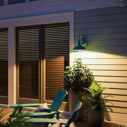 Home Decorators Bell Ridge 14 in. Green Outdoor Large Lantern Wall Sconce