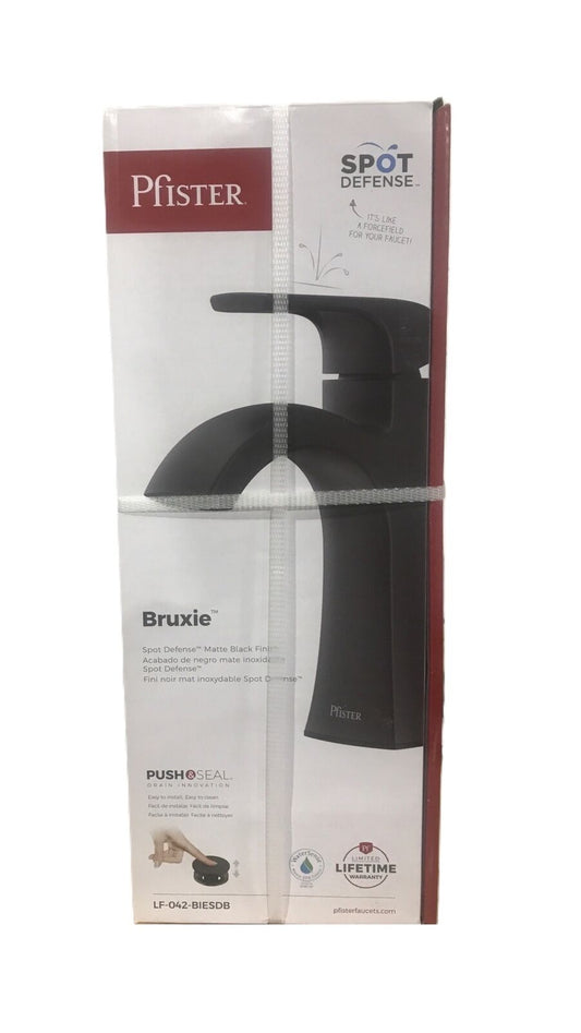 Pfister Bruxie SingleHandle Single-Hole Bathroom Faucet w/ Deckplate & Drain Kit