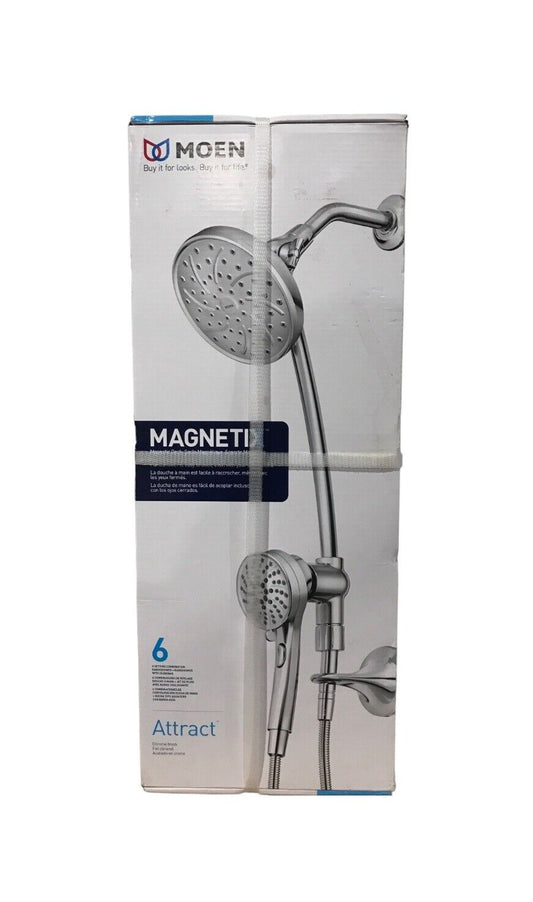 MOEN Attract Magnetix 6-Spray 6.75 in. Dual Wall/Handheld Shower Heads Chrome