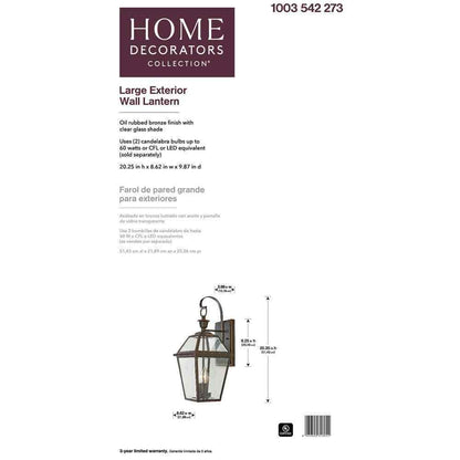Home Decorators Glenneyre French Quarter Gas Style Outdoor Wall Lantern Sconce