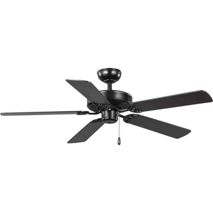 Progress Lighting AirPro 52 in. Matte Black 5-Blade Traditional Ceiling Fan
