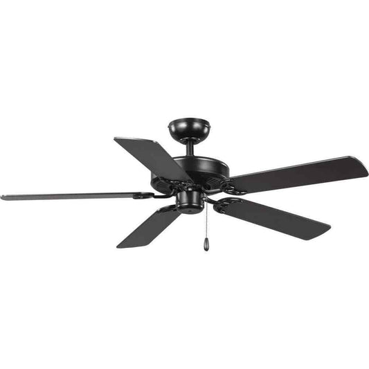 Progress Lighting AirPro 52 in. Matte Black 5-Blade Traditional Ceiling Fan