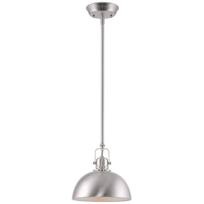 Kira Home Belle Brushed Nickel Bowl Pendant Light w/ Brushed Nickel Metal Shade