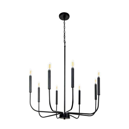 BELLADONNA Louis 8-Light Black Candlestick Chandelier