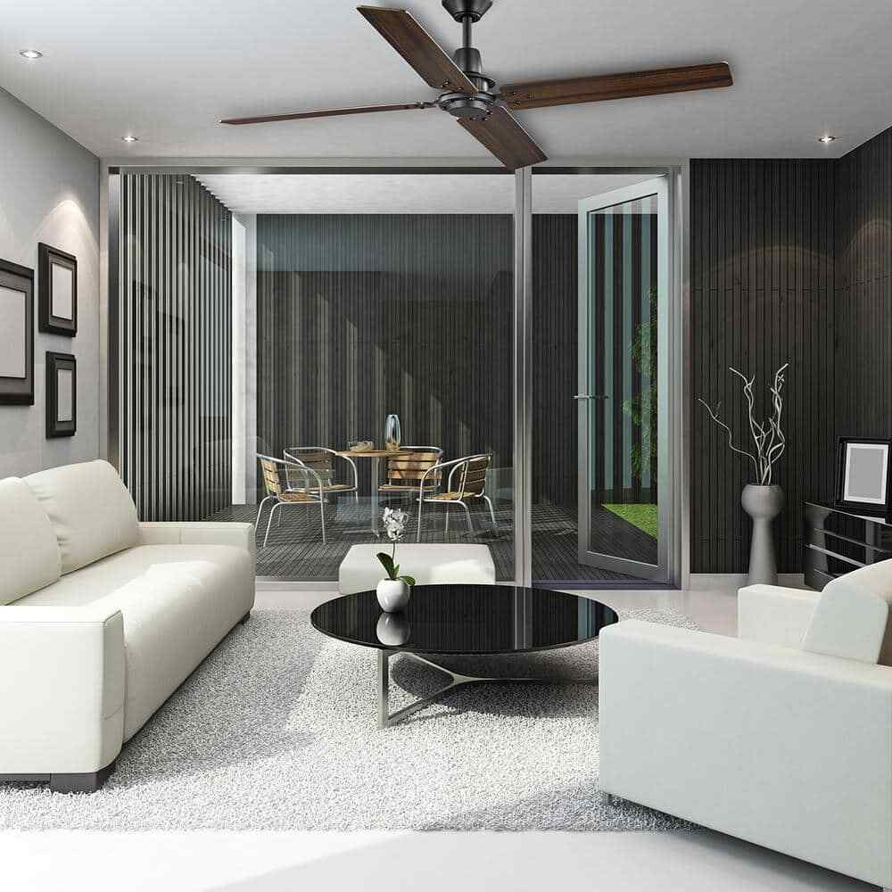Home Decorators Gatson 60 in. Indoor Matte Black Ceiling Fan w/ DC Motor+Remote