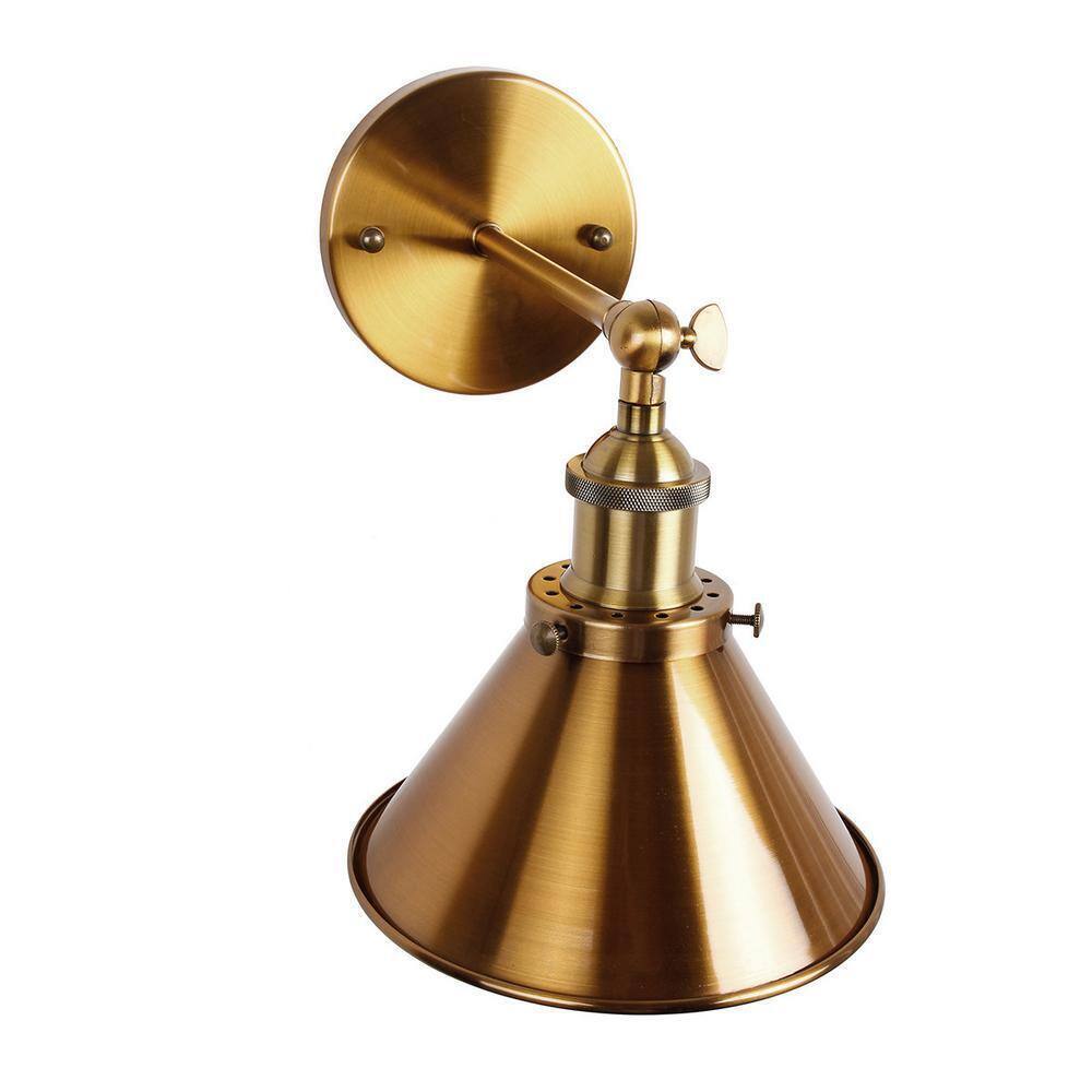 Parrot Uncle Rhem 7 in. 1-Light Brass Gold Wall Sconce Light BH11809110V