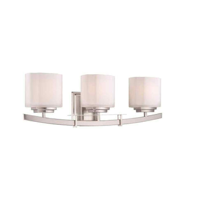 Hampton Bay Architecture 3-Light Brushed Nickel Vanity Light