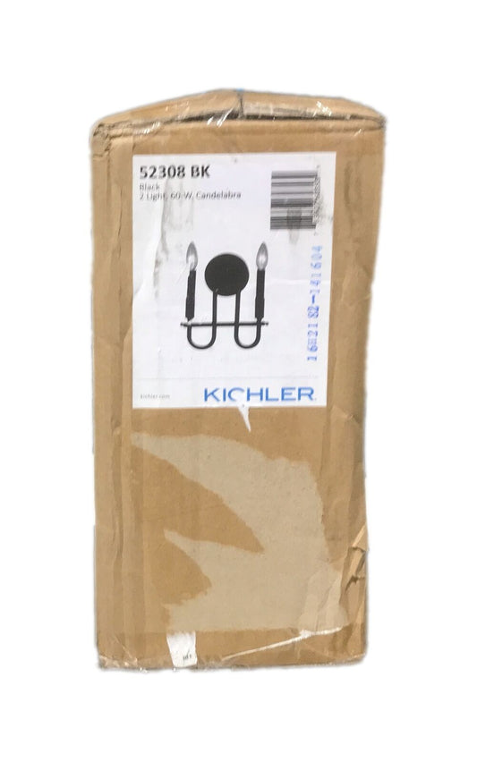 KICHLER Capitol Hill 2-Light Black Bathroom Indoor Wall Sconce