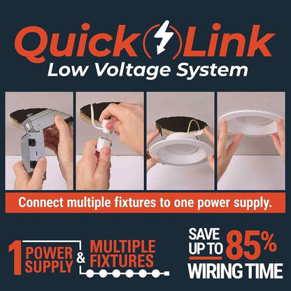 HALO QuickLink, 4 in. 2700K-5000K LED Recessed Light Baffle Trim White 8-Pack