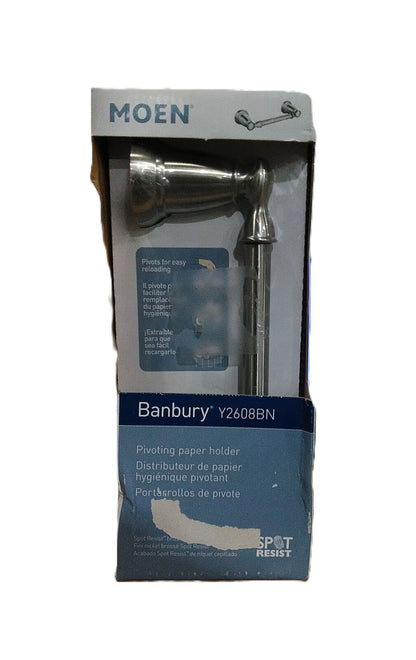 MOEN Banbury Pivoting Double Post Toilet Paper Holder Spot Resist Brushed Nickel