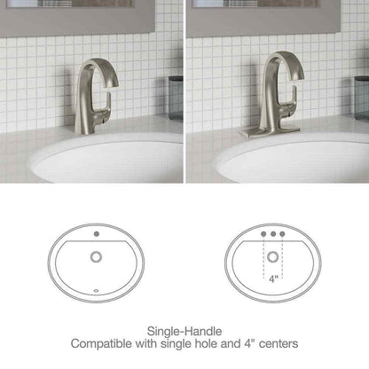 KOHLER Cursiva Single Handle Single Hole Bathroom Faucet, Vibrant Brushed Nickel
