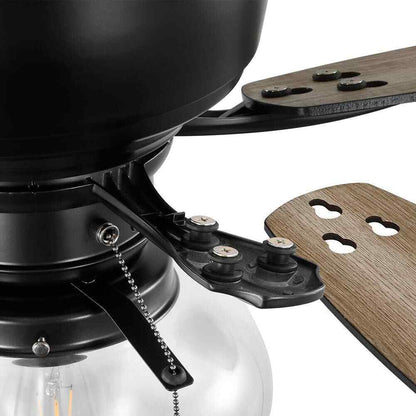 Hampton Bay Stoneridge 52 in. Indoor/Outdoor LED Matte Black Hugger Ceiling Fan