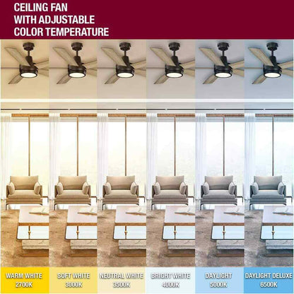 Hampton Bay Fanelee 54 in. White Color Changing LED Bronze Smart Ceiling Fan