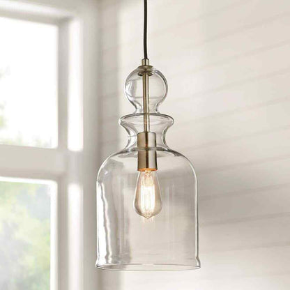 Home Decorators Collection 8.38 in. 1-Light Brushed Nickel Pendant