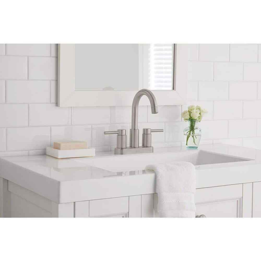 Glacier Bay Dorind 4 in. Centerset 2-Handle Bathroom Faucet Brushed Nickel