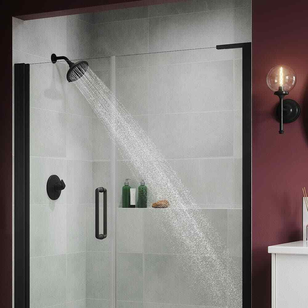 KOHLER Cursiva 3-Spray Patterns 6.75 in. Wall Mount Fixed Showerhead Matte Black