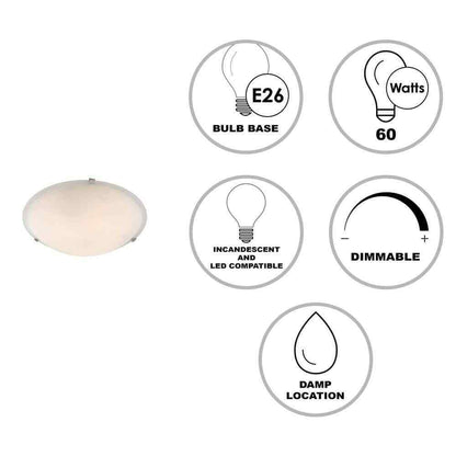 Bel Air Lighting 12 in. 2-Light Brushed Nickel Flush Mount Ceiling Light Fixture