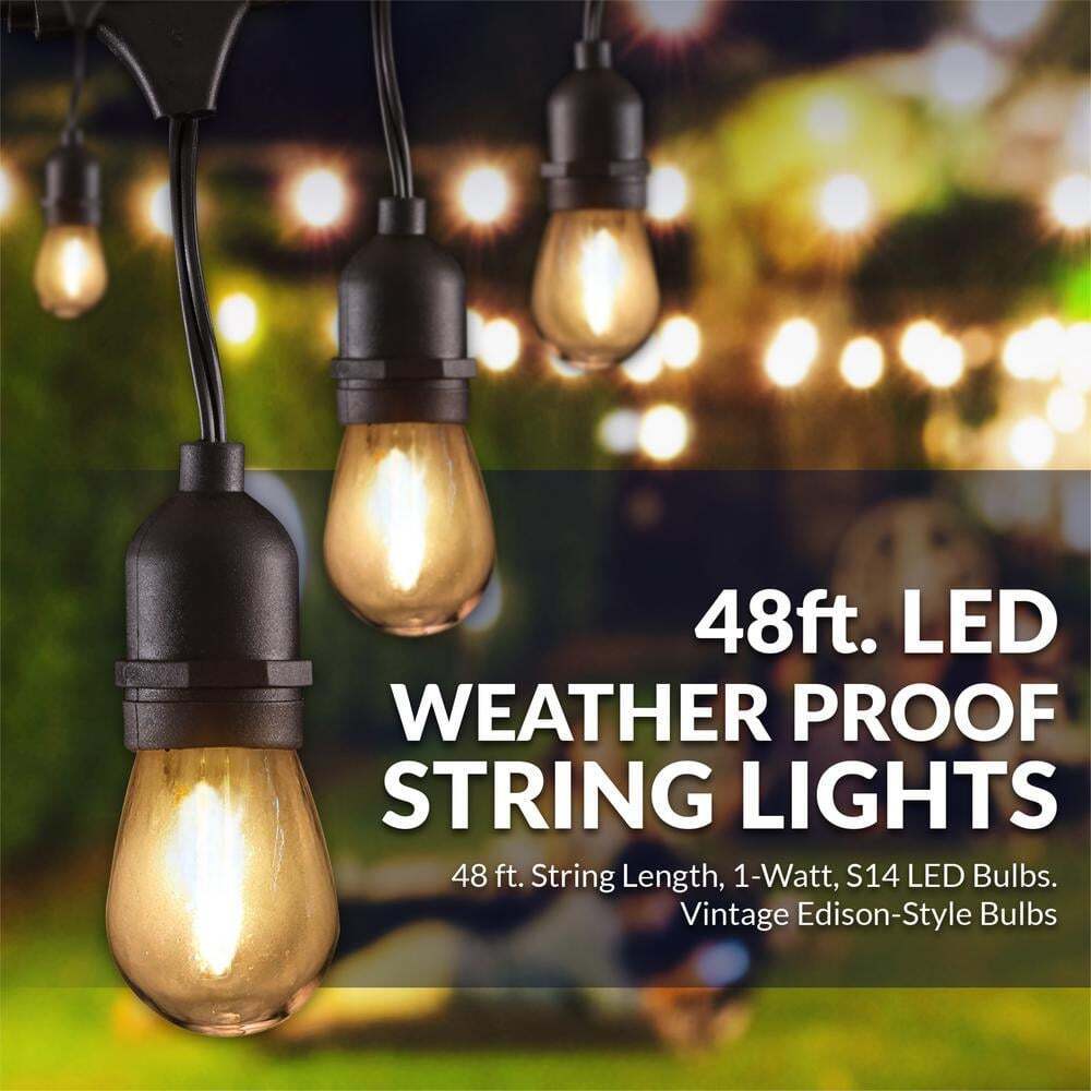 Newhouse Lighting Outdoor/Indoor 48 ft. Plug-In S14 Bulb LED String Light