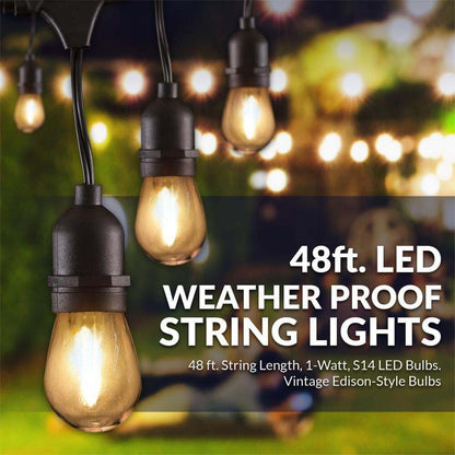 Newhouse Lighting Outdoor/Indoor 48 ft. Plug-In S14 Bulb LED String Light