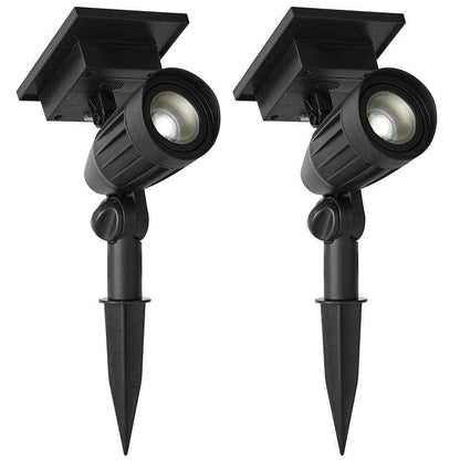 Hampton Bay Solar Black Outdoor LED Spotlight 2-Pack Weather/Rust Resistant