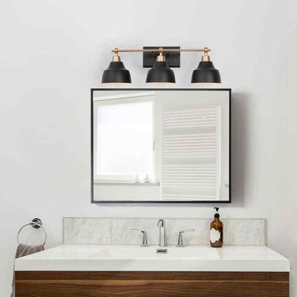 LNC Modern Black Bathroom Vanity Light w/24.5 in. 3-Light Metel Bath Wall Sconce