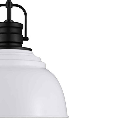 Home Decorators Shelston 13 in. Black and White Farmhouse Pendant Light Fixture