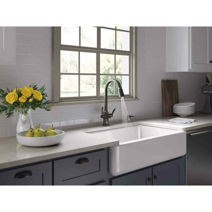 KOHLER Thierry Two Handle Pull-Down Sprayer Kitchen Faucet w/ Soap Dispenser