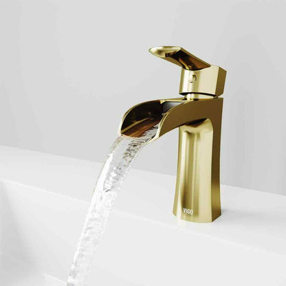 VIGO Paloma Single Handle Single-Hole Bathroom Faucet in Matte Brushed Gold