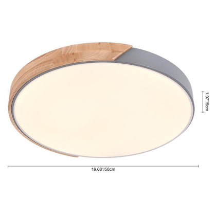 RRTYO 19.68 in. 1-Light Grey LED Flush Mount Ceiling Light with Acrylic Shade