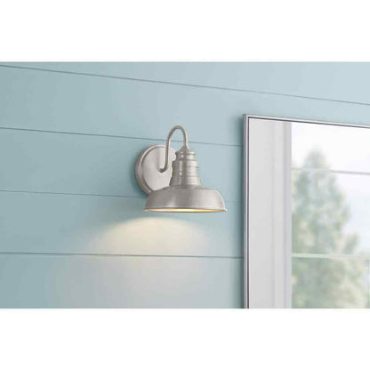 Hampton Bay Elmcroft 7.63 in 1Light Brushed Nickel Modern Farmhouse Sconce Light