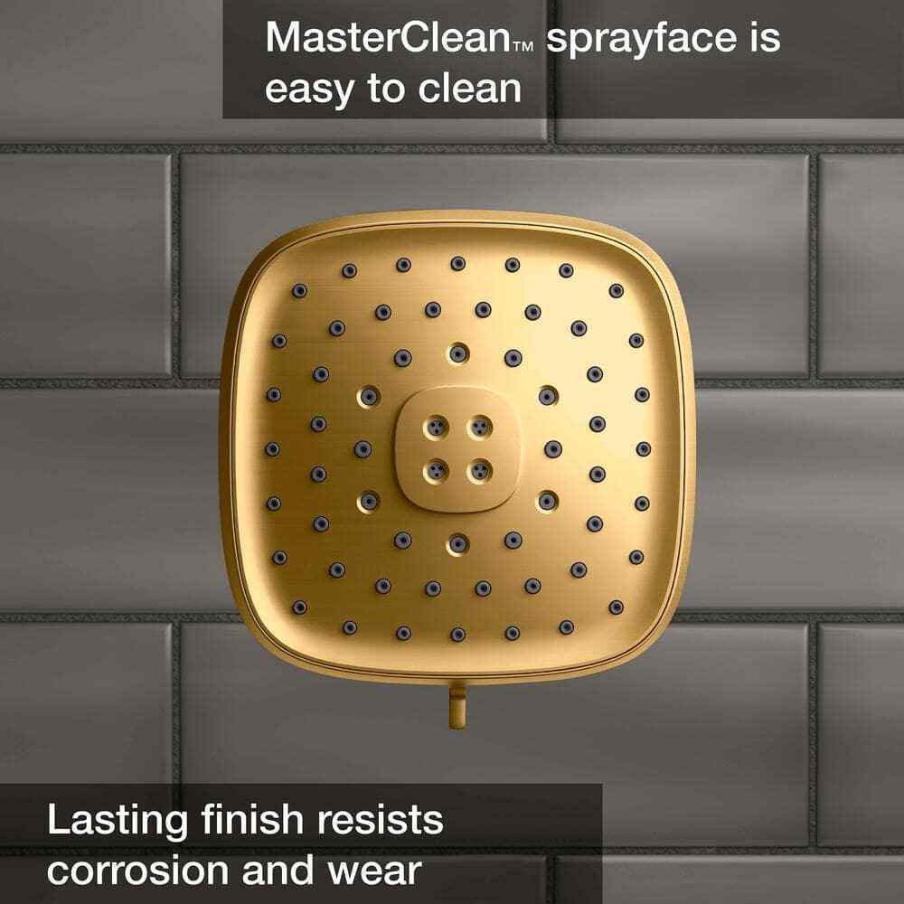 KOHLER Fordra Wall Mount Fixed Shower Head in Vibrant Brushed Moderne Brass