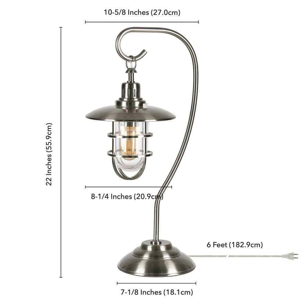 Meyer&Cross Bay 22 in. Brushed Nickel Nautical Lantern Lamp