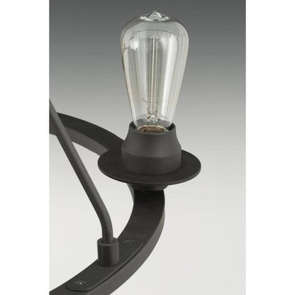 Progress Lighting Debut Collection 28 in. 6-Light Black Graphite Chandelier