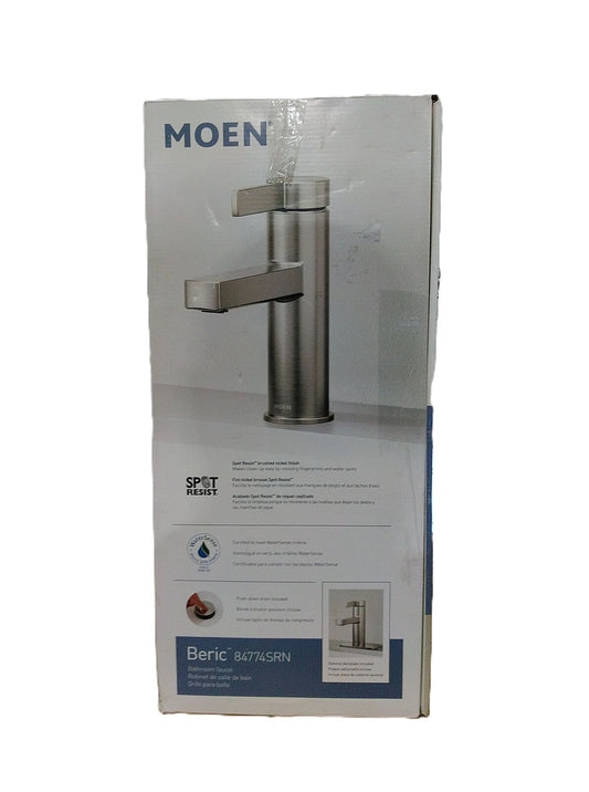 MOEN Beric Single Hole Single Handle Bathroom Faucet, Spot Resist Brushed Nickel
