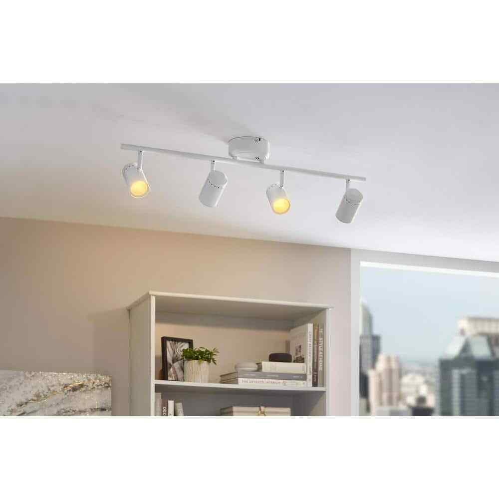 Hampton Bay Crosshaven 4-Light LED Track Ceiling Light Kit Powered by Hubspace