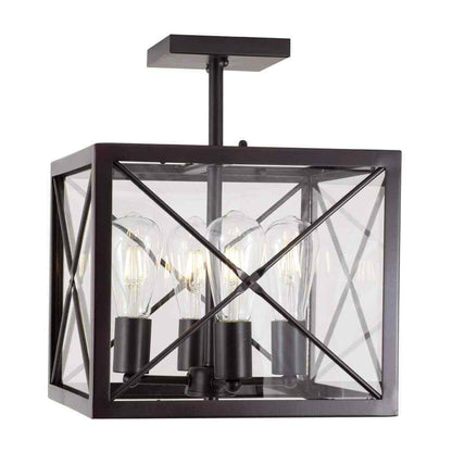 Designers Fountain 14 in. 4-Light Satin Bronze Ceiling Light Semi Flush Mount