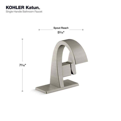 KOHLER Katun Single Hole 1-Handle Bathroom Faucet in Vibrant Brushed Nickel