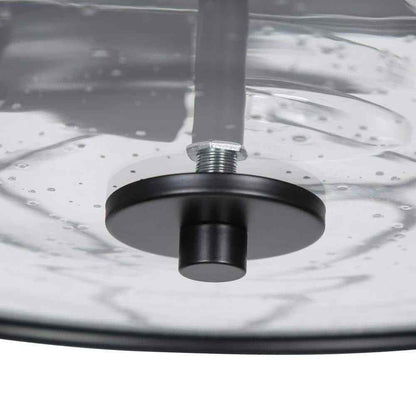 LNC Black Modern Farmhouse Flush Mount w/ Seeded Glass Shade Ceiling Light