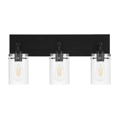Hampton Bay Regan 21 in. 3-Light Matte Black Bathroom Vanity Light