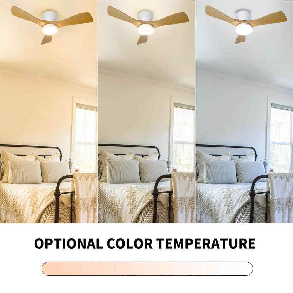 TOZING 36 in. LED Indoor Smart Dimmable Flush Ceiling Fan w/ Light and Remote
