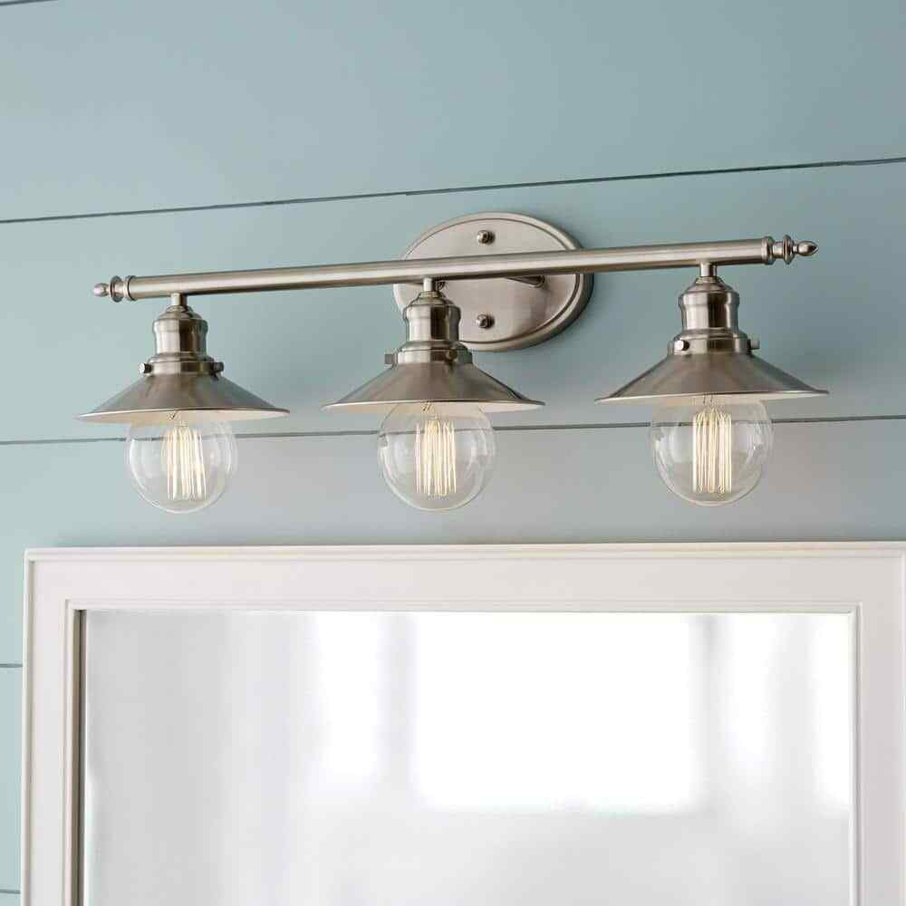 Home Decorators Glenhurst 25 in. 3-Light Brushed Nickel Bathroom Vanity Light