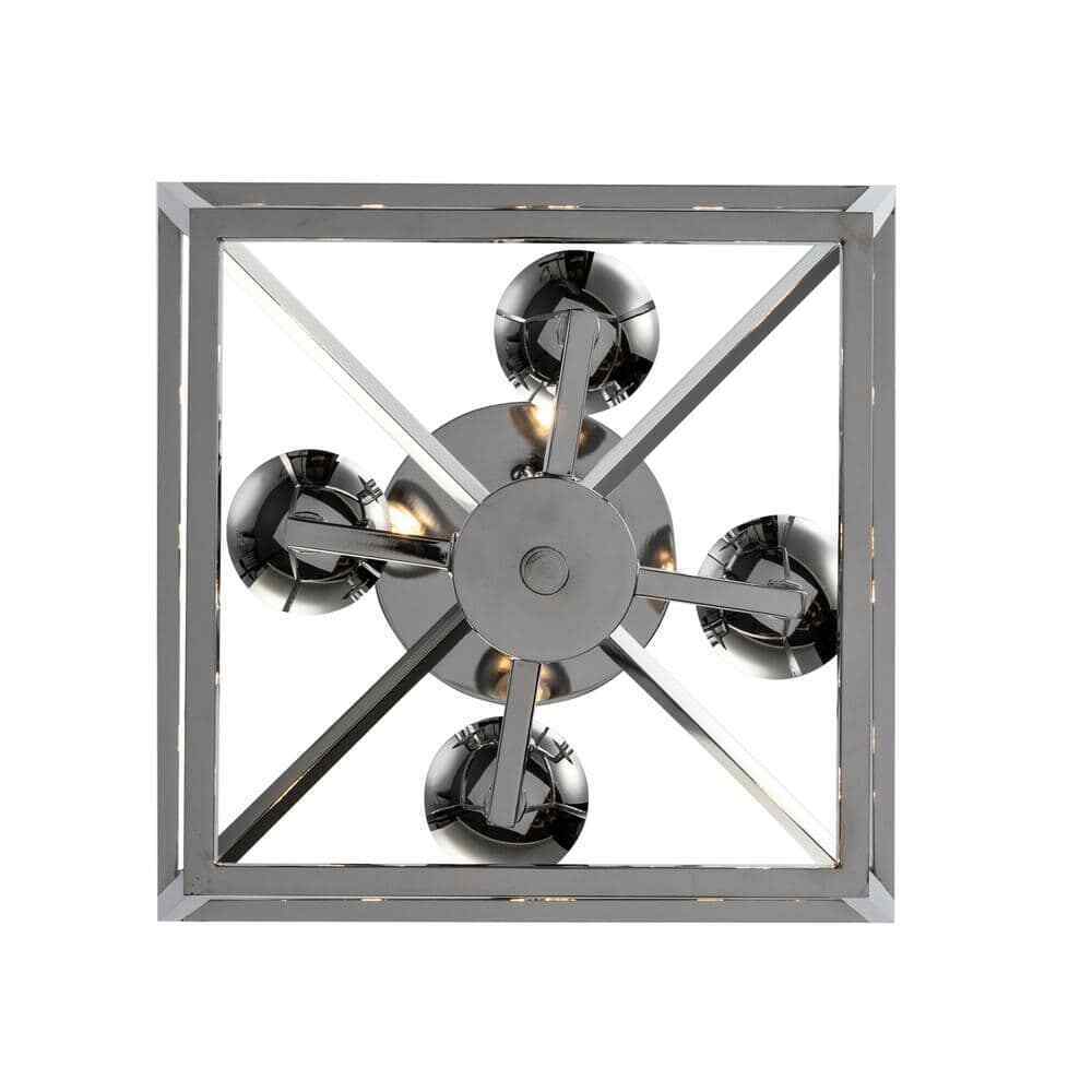Home Decorators Weyburn 16.5 in 4-Light Polished Chrome Lantern Semi-Flush Mount