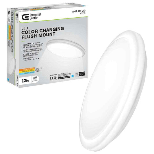 Commercial Electric 12 in Low Profile LED Flush Mount Round Closet Light Fixture