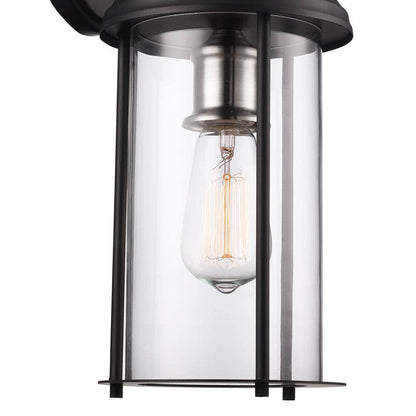 Bel Air Lighting Blues 16.5 in. Black Brushed Nickel Outdoor Wall Light Fixture