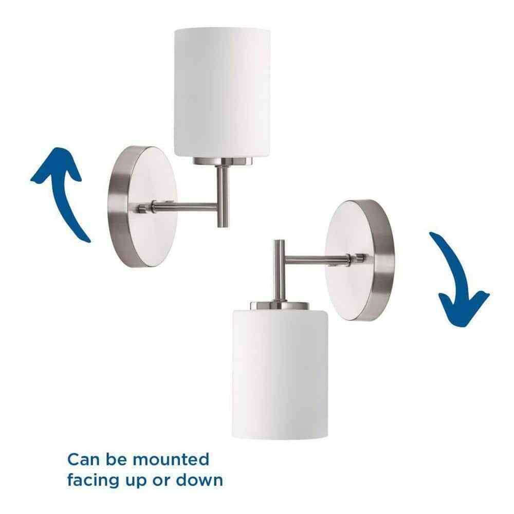 Progress Lighting Replay 5 in. 1-Light Brushed Nickel Bathroom Vanity Wall Light